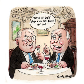 Scott Morrison and John Howard sat down to lunch at the Australian Club