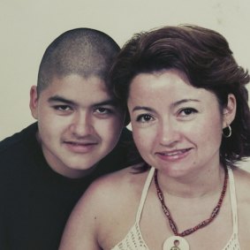 Amaru Bestrin, who died of a heroin overdose in a hospital toilet, and his mother, Lorena.