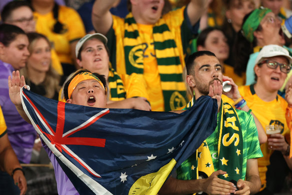 Matildas fans enjoy the game.