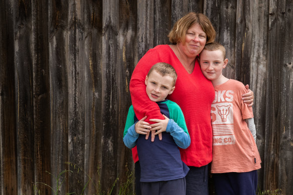 Kylie Davis, with sons Jacob, who is in year 2 and Max, who is in year 4, said the boys’ school was a strong source of support during remote learning.