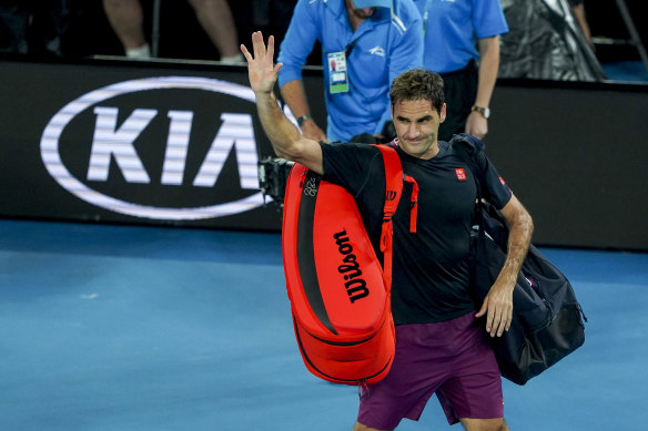 Roger Federer in last year's Australian Open semi-final.