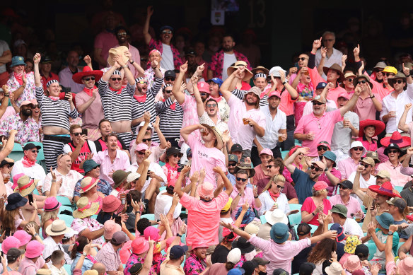 Plenty of pink in the stands at the SCG in 2022 during the annual McGrath Foundation fundraiser. 