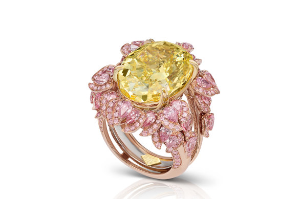 The $1.85 million Diavik Midnight Sun ring created by Sydney’s Musson family jewellers.