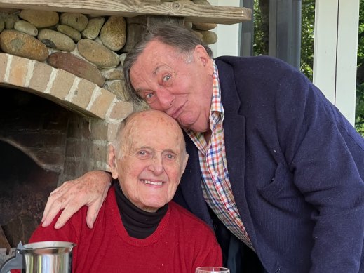 Friends to the end: John Olsen and Barry Humphries.