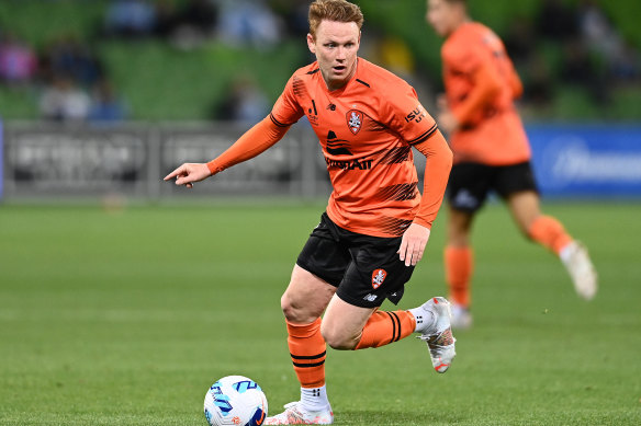 Corey Brown looks to pass the ball during a match against Melbourne City last season.
