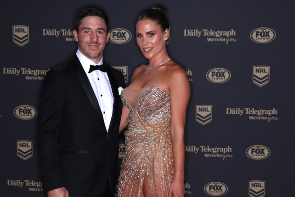 Ben Hunt with wife Bridget at last week’s Dally M awards.