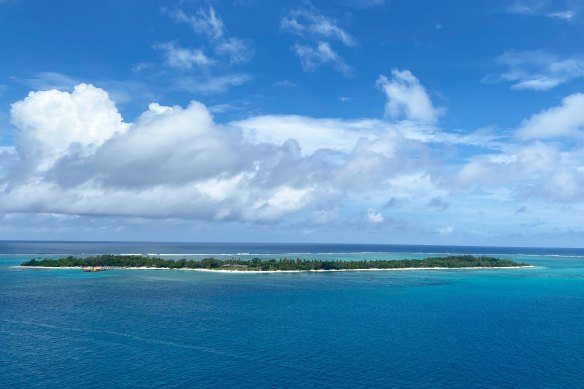 Mystery Island, a tiny strip of uninhabited land in Vanuatu.