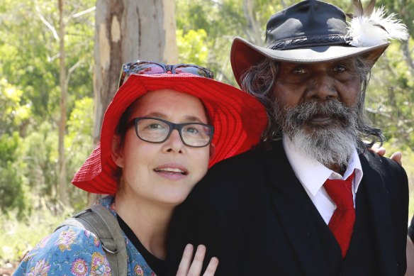 Director Molly Reynolds with David Gulpilil while making My Name Is Gulpilil. 