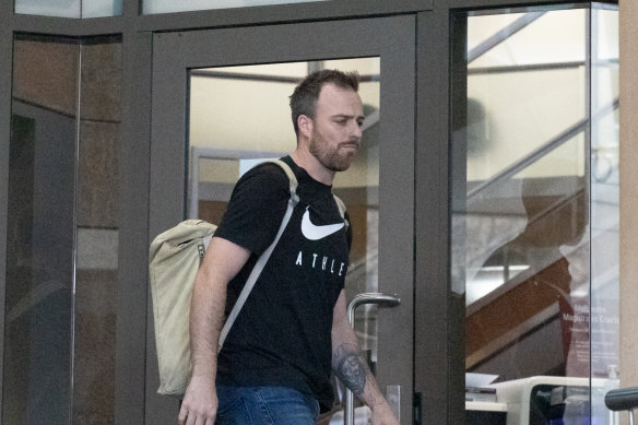 Police officer Thomas Edward Horsburgh outside court.