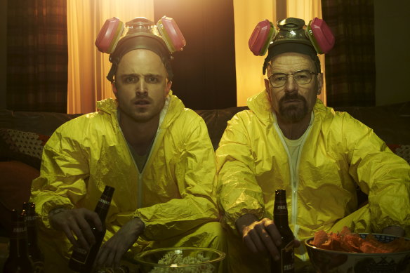 Aaron Paul and Bryan Cranston in Breaking Bad, one of the shows affected by the 2007 strike.