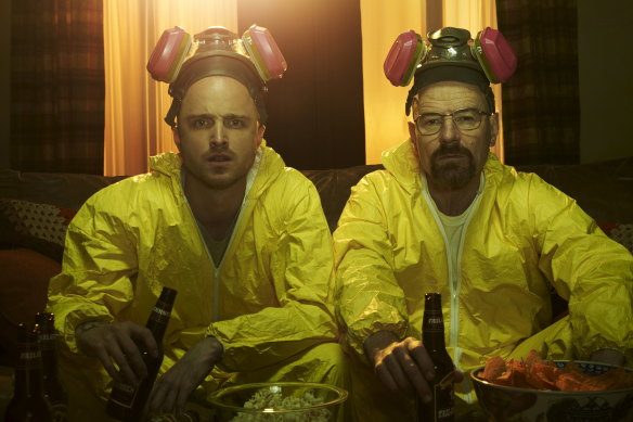 Aaron Paul (left) with Breaking Bad co-star Bryan Cranston.
