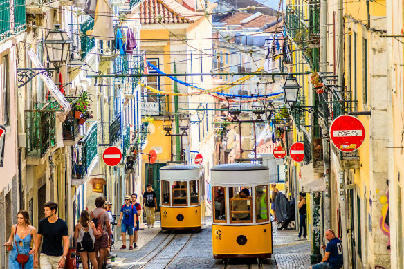 The hilly Portuguese capital is packed with trams and funiculars.
