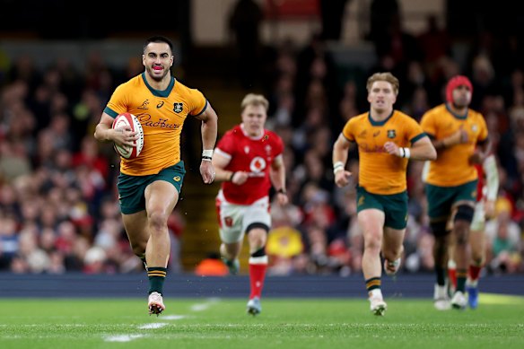 Tom Wright had a superb Spring Tour for the Wallabies at the end of 2024.