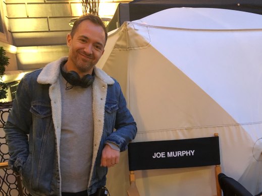 Aussie screenwriter Joe Murphy on the set of Younger.