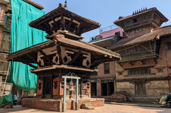 The13th century Ratneshwar Temple in the Kathmandu Valley.
