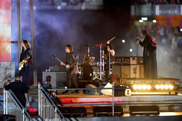 Ozzy Osbourne performs during the Closing Ceremony for the Commonwealth Games at the Alexander Stadium in Birmingham.