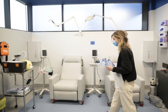 A nurse at the medically supervised injecting room in Richmond.