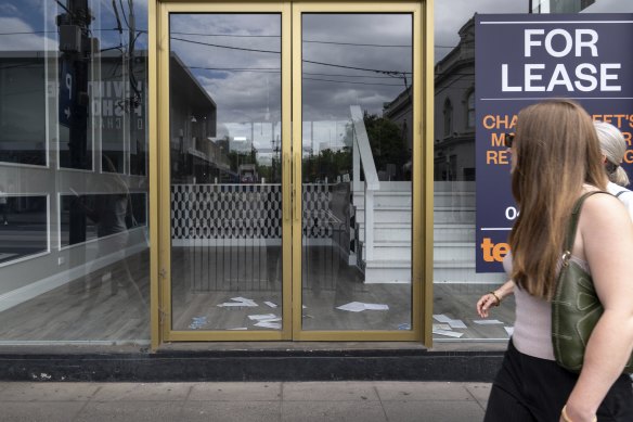 A for Lease sign in a shop in Chapel Street.