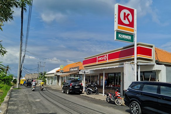 The shop in Bali where one of the alleged attackers stopped to buy cigarettes.
