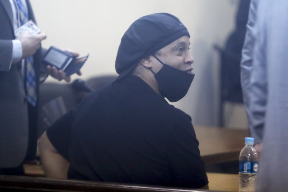 Ronaldinho in court on Monday, when he was released from house arrest.