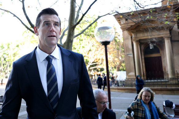 Ben Roberts-Smith arriving at the Federal Court in Sydney on Wednesday. 