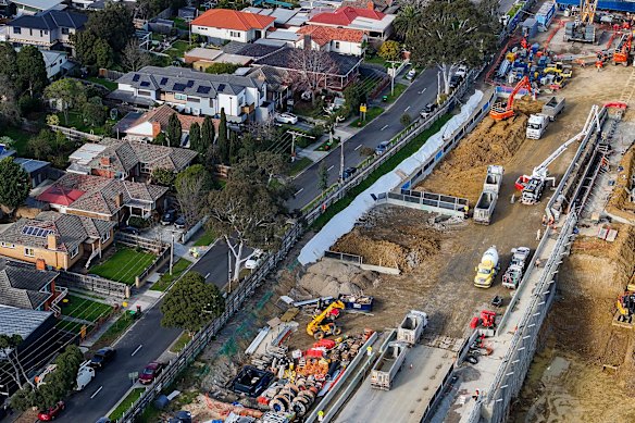 Construction of SRL East is well underway including at this site in Burwood.