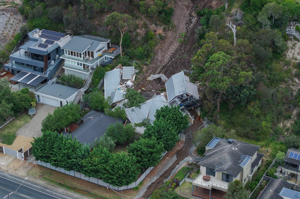 The landslide scene on Wednesday.
