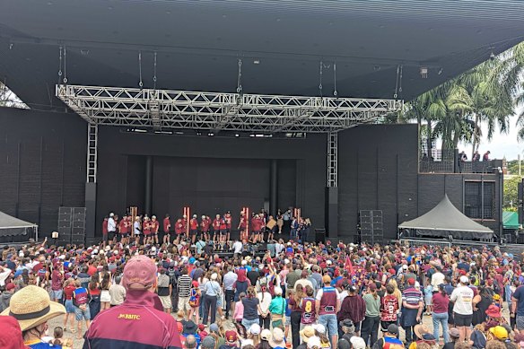 Thousands of Brisbane Lions fans packed into Riverstage to celebrate the 2026 AFL premiership.