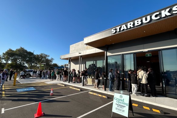 West Australians queueing for Starbucks in Perth.