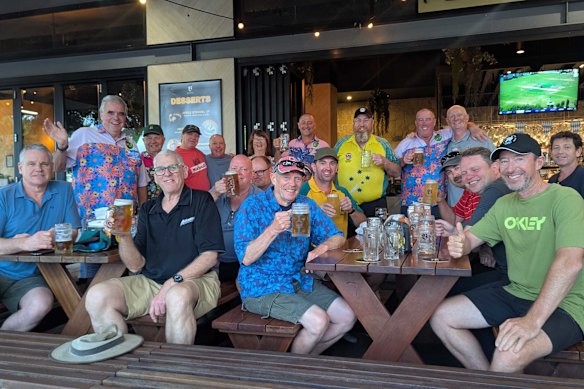 The crew from Australian Cricket Tours who ventured from across the country for the Test between Australia and Bangladesh in Mackay.