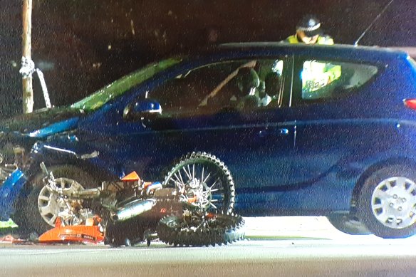 A rider of a dirt bike was seriously injured after a crash involving a Hyundai in Redcliffe.