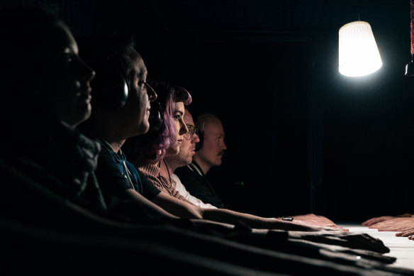 Participants in Darkfield: Seance at the Powerhouse Museum.