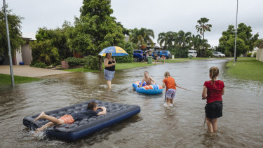 Townsville residents on Friday. 