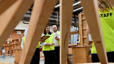 Queensland Premier Annastacia Palaszczuk at Acacia Ridge's TAFE Skill Centre during the 2017 election campaign.