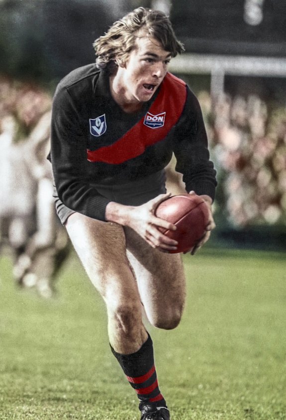 Neale Daniher playing for Essendon in 1979, when he was at Newman.