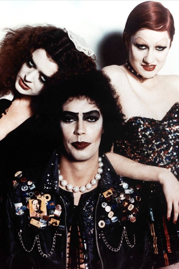 Patricia Quinn (left), Nell Campbell and Tim Curry in The Rocky Horror Picture Show.
