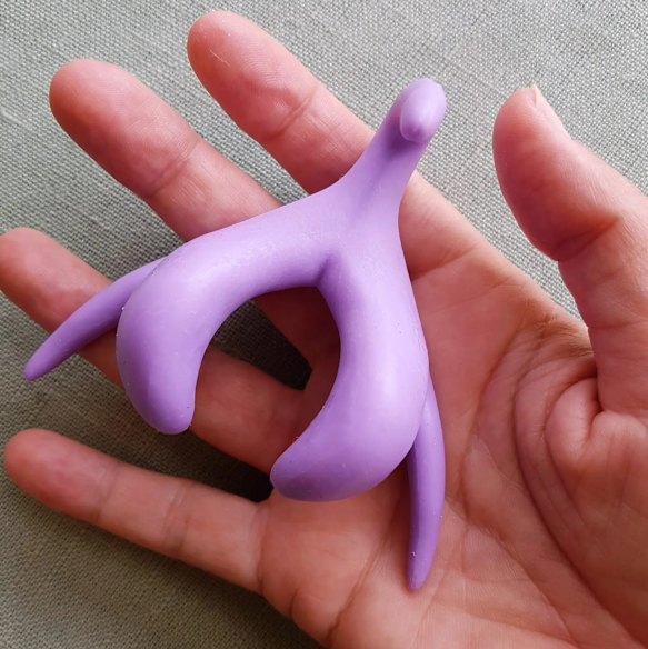 A life-size model of the clitoris.