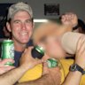 Ben Roberts-Smith (left) with a former colleague drinking from the prosthetic leg of a dead Afghan man in 2012.