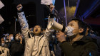 Anti-lockdown protesters in Beijing on Monday.