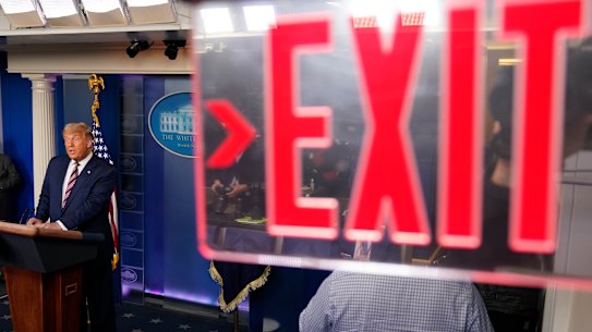 Donald Trump speaks at the White House.