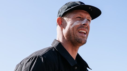 Three-time WSL Champion Mick Fanning at the welcome to country before the Rip Curl Pro at Bells Beach on Friday.