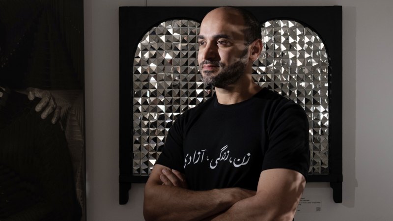 This doctor fled Iran 15 years ago. Now he’s using art to speak up