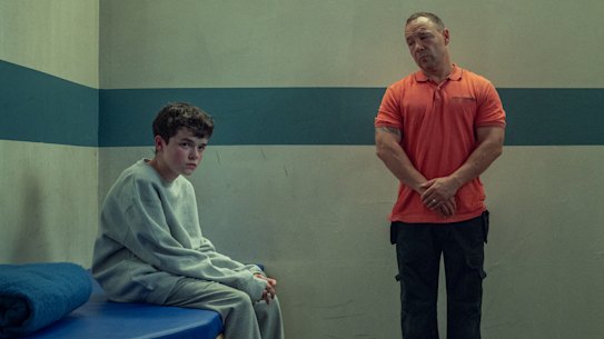 Owen Cooper as Jamie Miller and Stephen Graham as Eddie Miller in Adolescence.