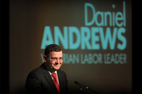 May 2012: Addressing the Victorian state Labor conference at Moonee Valley Racecourse.