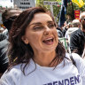Crossbench MP Catherine Cumming at a freedom rally last year.