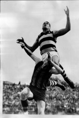 Farmer leaps for a mark in 1967.