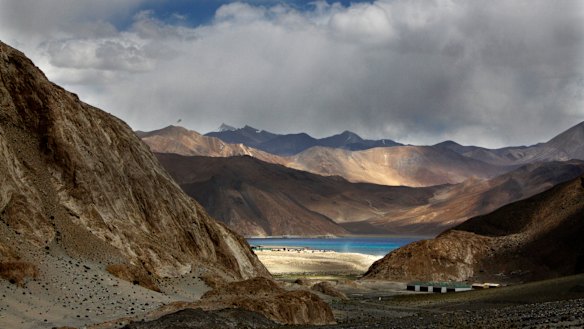 Pangong Tso lake is seen near the India China border in India's Ladakh area. 