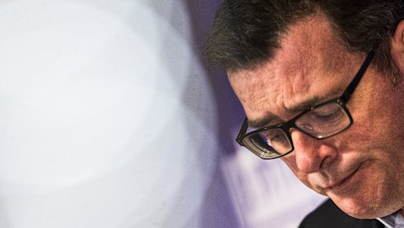 Premier Daniel Andrews addresses the media on Wednesday.
