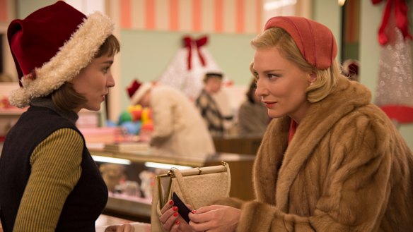 Cate Blanchett with Rooney Mara in Carol.