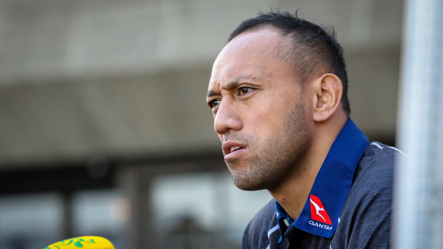 Lealiifano fronts the media in Johannesburg. 